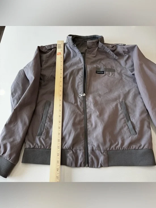 Members Only Gray Zip-Front Racer Jacket - Picture 7 of 8
